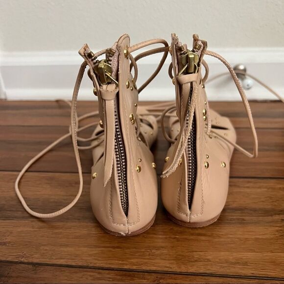 IRO Camel tan Xiri gladiator studded lace up sandals size 38 - Picture 4 of 12